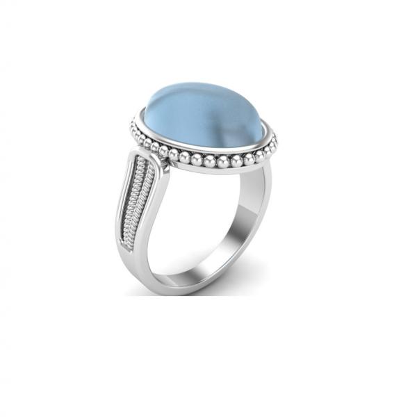 Silver Ring calcedoine Lili